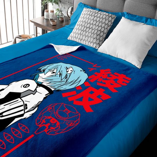 Evangelion Rei Ayanami Baby Blankets | Anime Baby Blanket | Anime Manga Baby Blanket