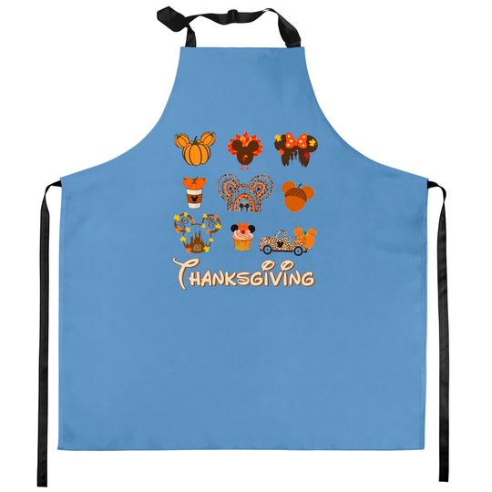 Disney Thanksgiving Kitchen Aprons, Mickey and Friends Thanksgiving