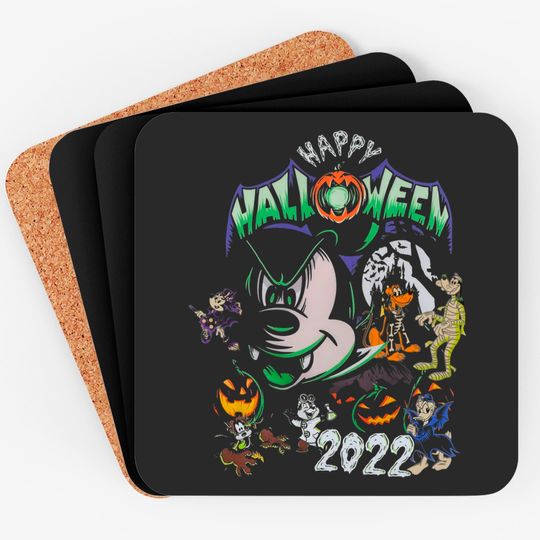 Mickey Vampire Halloween Coasters, Disneyland Happy Halloween 2022 Coasters