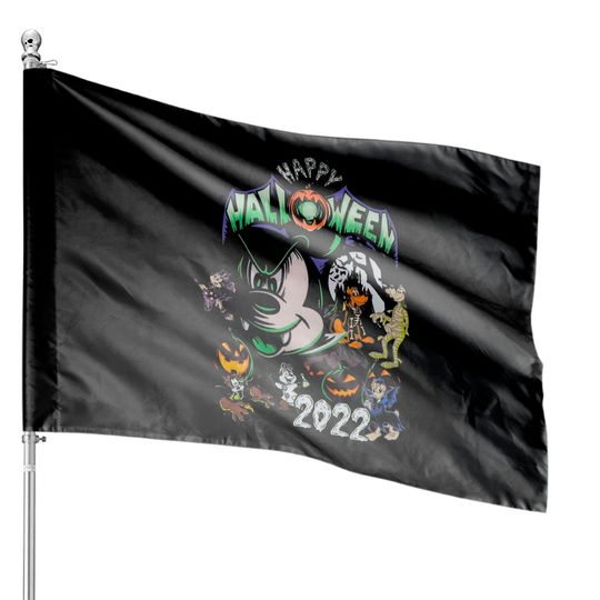 Mickey Vampire Halloween House Flags, Disneyland Happy Halloween 2022 House Flags