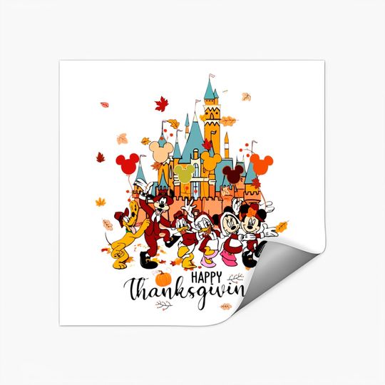 Comfort Disney Characters Happy Thanksgiving Stickers
