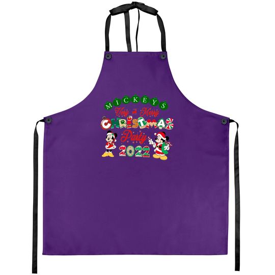 Disney Christmas Aprons, Mickey's Very Merry Christmas Party 2022 Aprons