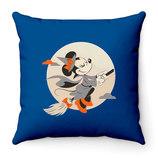 Disney Minnie Mouse Flying Witch Costume Halloween Unisex Throw Pillows