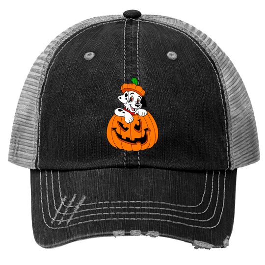 Halloween Dalmatian Trucker Hats, 101 Dalmatian Trucker Hats, disney halloween Trucker Hats, womens halloween Trucker Hats, kids halloween Trucker Hats, halloween party Trucker Hats