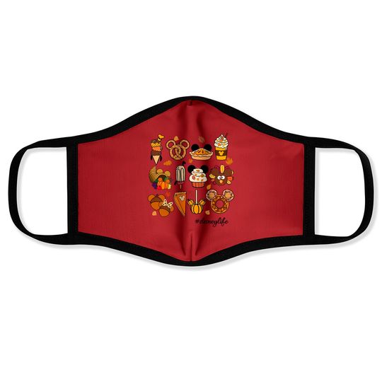 Disney Fall Face Masks, Disney Life Face Masks, Disney Snacks Fall Face Masks