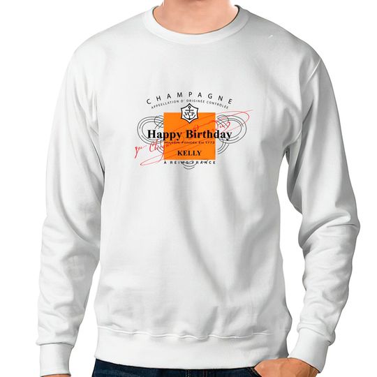 Personalized Champagne Label Sweatshirts, Champagne Veuve Rose