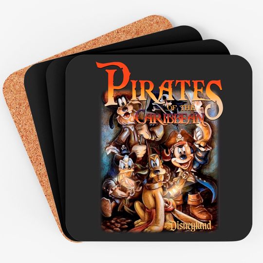 Disney Mickey Pirates Coasters,Disneyland vintage Coasters,Disney cruise 2022 Coaster
