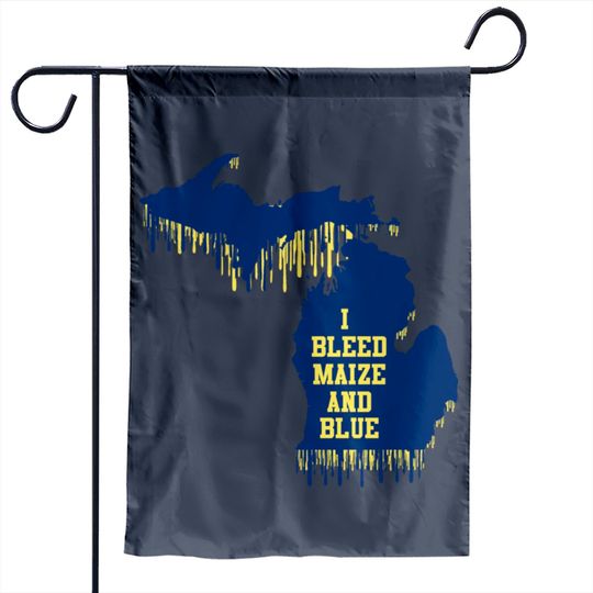 Michigan Bleed Maize and Blue Garden Flags