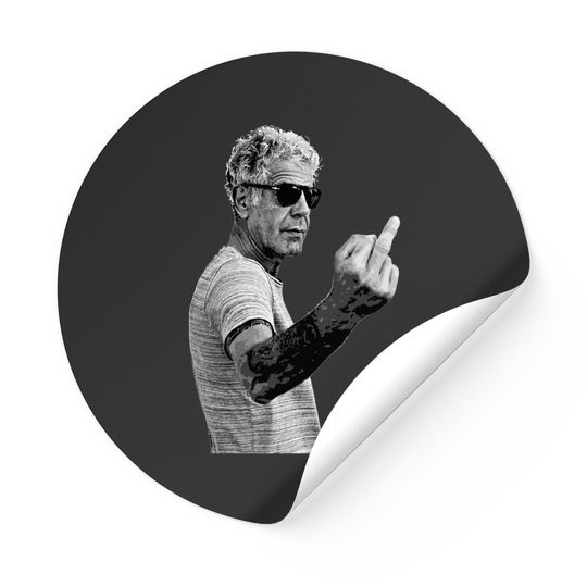 Anthony Bourdain Middle Finger Stickers