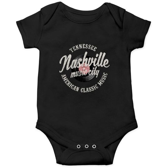 Nashville Music City Vinyl Vintage Onesies