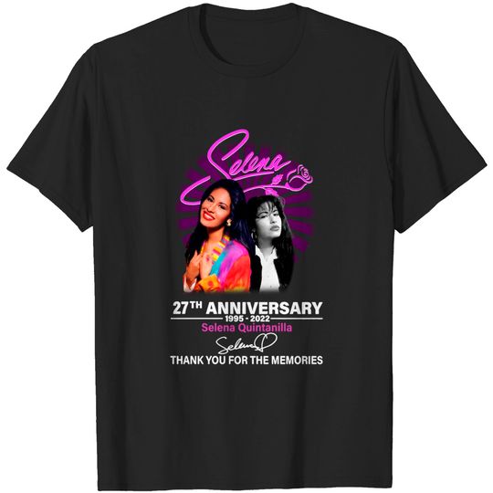 Selena Quintanilla 27th Anniversary 1995-2022 Signature T-Shirt, Selena Quintanilla Shirt Fan Gifts, Selena Quintanilla Vintage Shirt