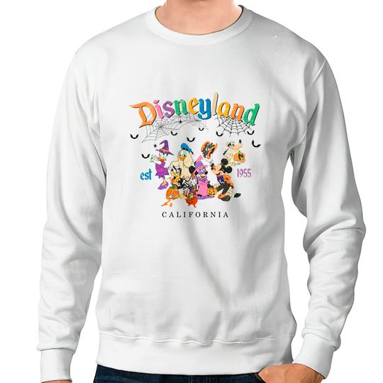 Vintage Disneyland Halloween Sweatshirts, Retro Mickey and Friends Disneyland Sweatshirts