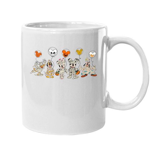 Disney Characters Halloween Mugs, Mickey Skeleton Halloween Mugs, Disney Halloween Mugs