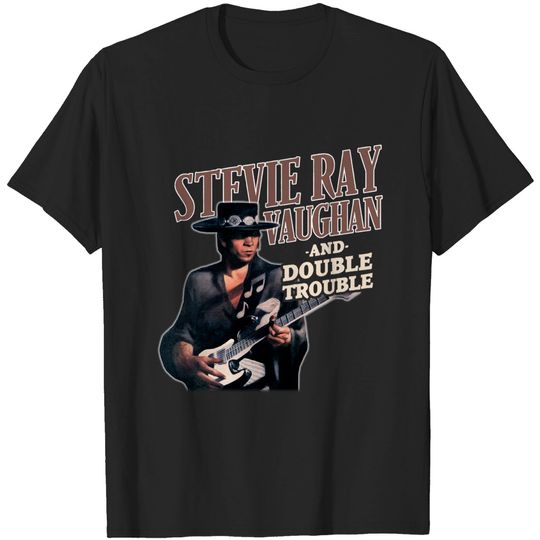 Stevie Ray Vaughan Double Trouble Black Adult T-Shirt