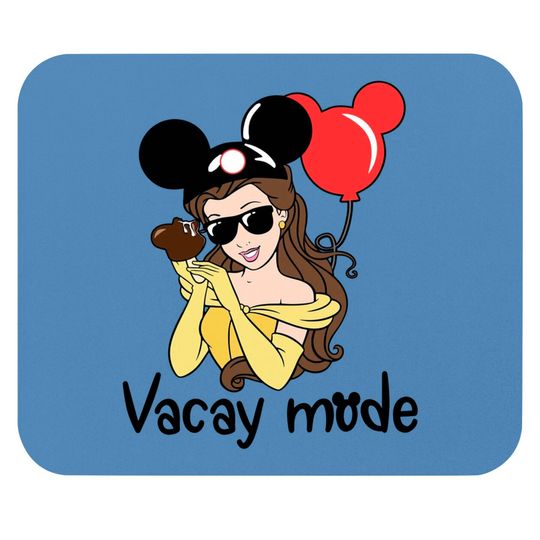 Belle Vacay Mode Mouse Pads, Beauty and the Beast Characters Mouse Pads, Belle Disney World Mouse Pads