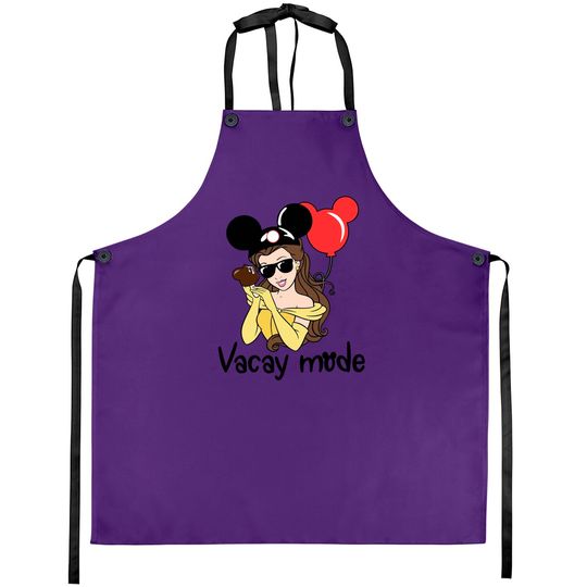 Belle Vacay Mode Aprons, Beauty and the Beast Characters Aprons, Belle Disney World Aprons