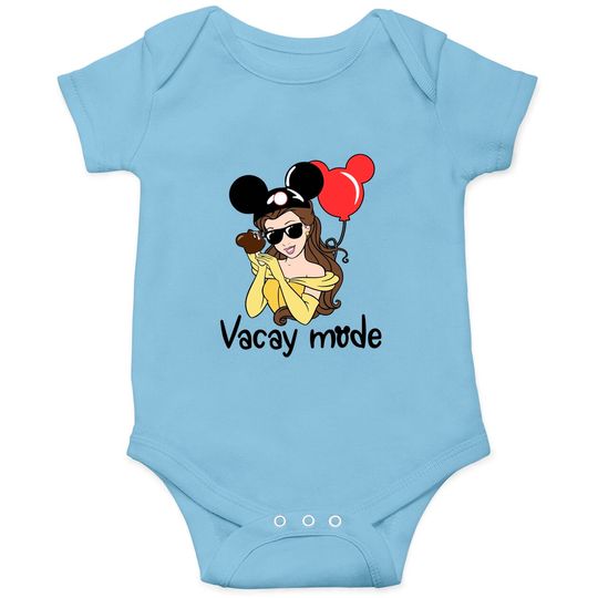 Belle Vacay Mode Onesies, Beauty and the Beast Characters Onesies, Belle Disney World Onesies