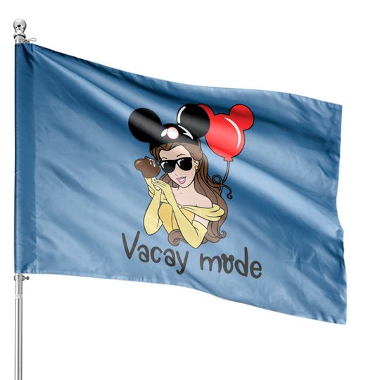 Belle Vacay Mode House Flags, Beauty and the Beast Characters House Flags, Belle Disney World House Flags