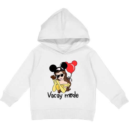Belle Vacay Mode Kids Pullover Hoodies, Beauty and the Beast Characters Kids Pullover Hoodies, Belle Disney World Kids Pullover Hoodies