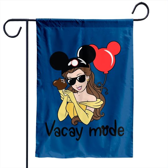 Belle Vacay Mode Garden Flags, Beauty and the Beast Characters Garden Flags, Belle Disney World Garden Flags