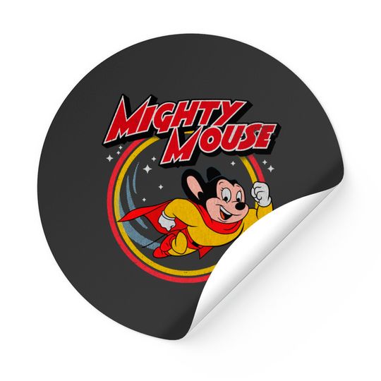 Distressed Mighty Mouse - Mighty Mouse - Stickers