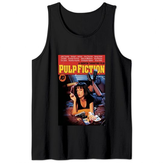 Pulp Fiction Movie Mia Wallace Printed Front Unisex Tank Tops