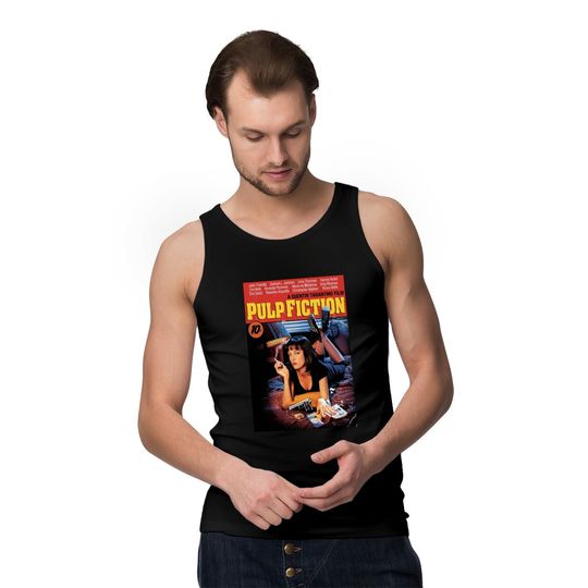Pulp Fiction Movie Mia Wallace Printed Front Unisex Tank Tops