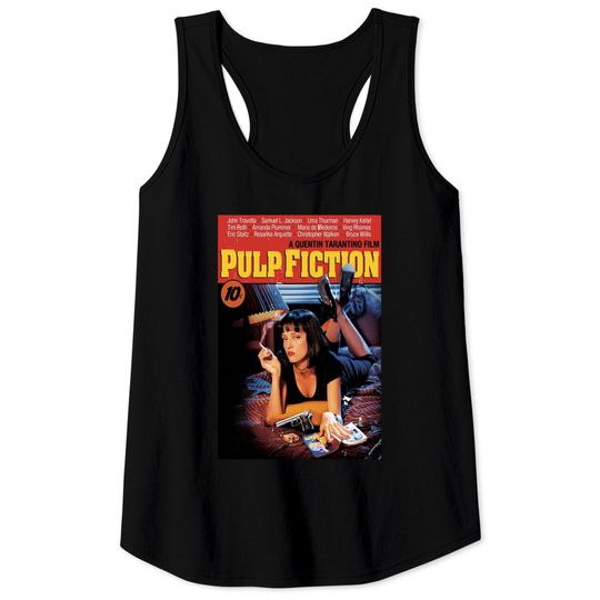 Pulp Fiction Movie Mia Wallace Printed Front Unisex Tank Tops