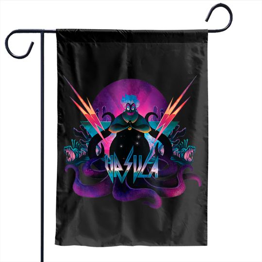 Disney Villains Ursula 90s Rock Band Neon Garden Flags