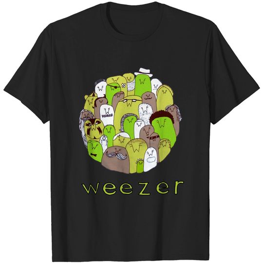 Weezer Men's Three's Company Slim Fit T-Shirt White