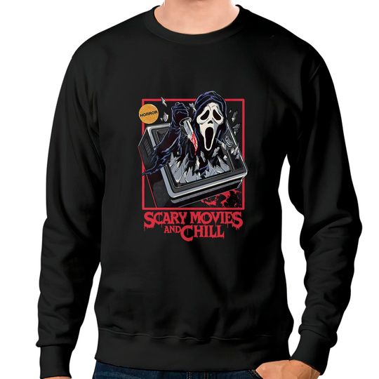 Scream Ghostface Sweatshirt, Scary Movies And Chill