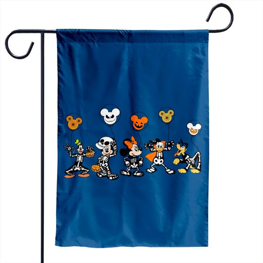 Disney Halloween Skeleton Garden Flags, Disney Halloween Matching Garden Flags