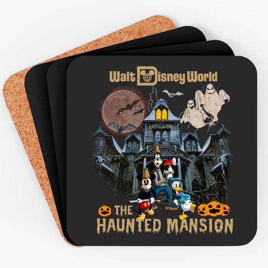 Vintage Disney Ride Coasters, Vintage Haunted Mansion Comfort Coasters, Mickey Halloween Coasters