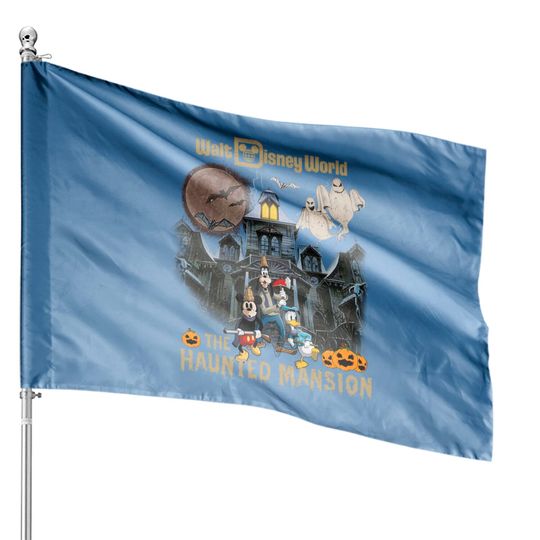 Vintage Disney Ride House Flags, Vintage Haunted Mansion Comfort House Flags, Mickey Halloween House Flags