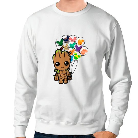 Disney BABY GROOT Sweatshirts, Disney Groot With Mickey Balloon Sweatshirts