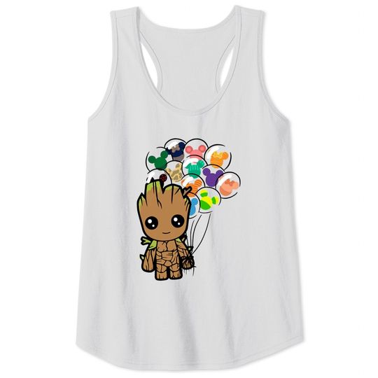 Disney BABY GROOT Tank Tops, Disney Groot With Mickey Balloon Tank Tops