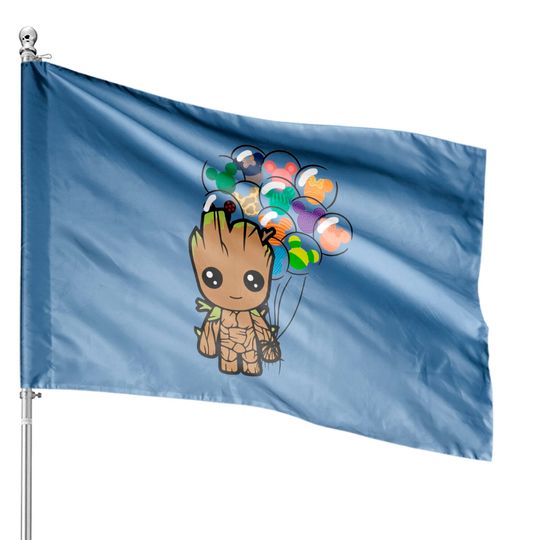 Disney BABY GROOT House Flags, Disney Groot With Mickey Balloon House Flags