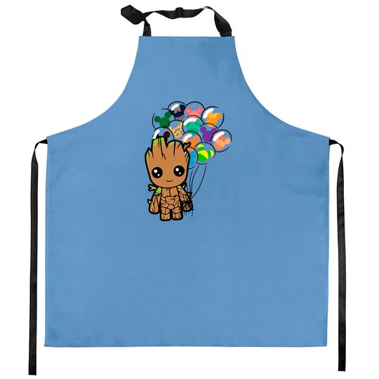 Disney BABY GROOT Kitchen Aprons, Disney Groot With Mickey Balloon Kitchen Aprons