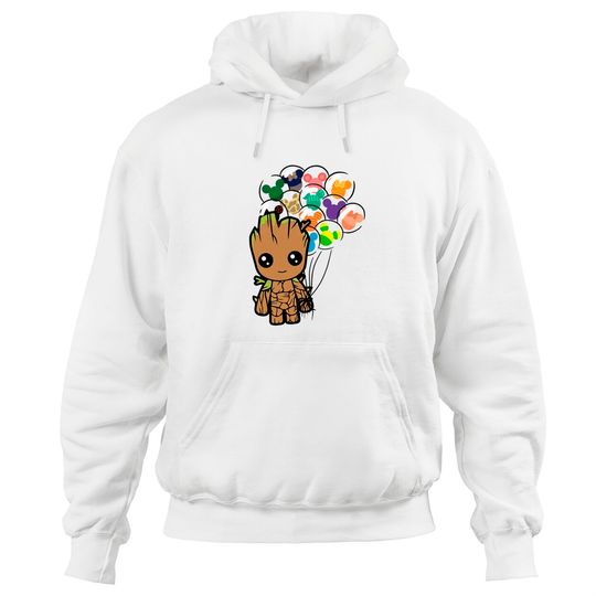 Disney BABY GROOT Hoodies, Disney Groot With Mickey Balloon Hoodies