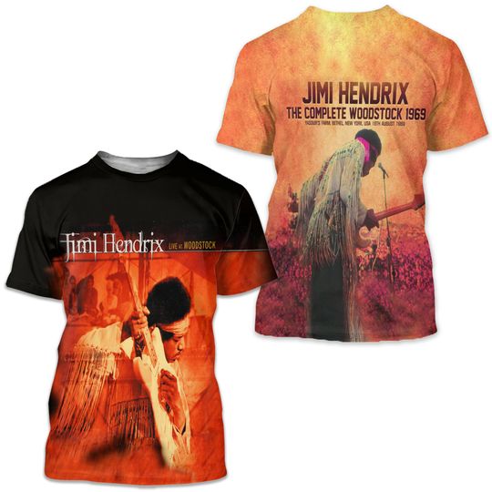 Jimi Hendrix Live At WoodStock Shirt 3D