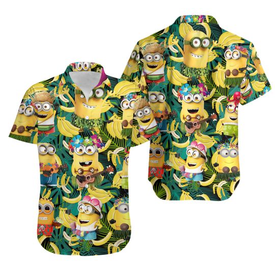 Discover Bananas & Minions 2022 - Men's Hawaiian Shirt 3D Animation Printed