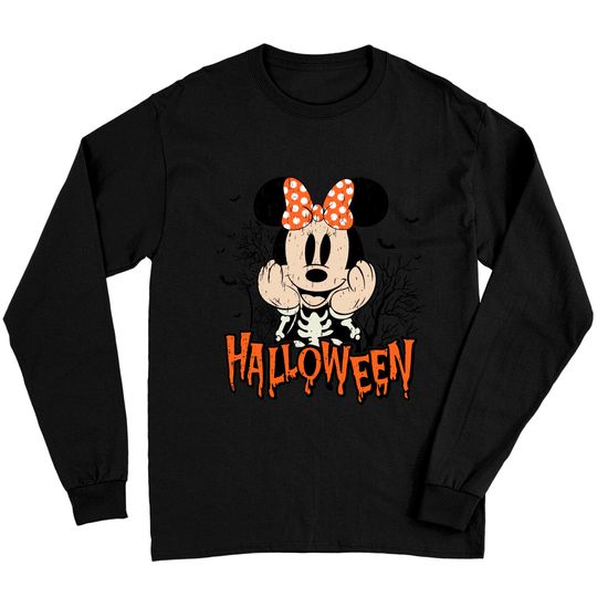Vintage Minnie Comfort Color Shirt, Disney Halloween Shirt, Disney World, Minnie Halloween Long Sleeves