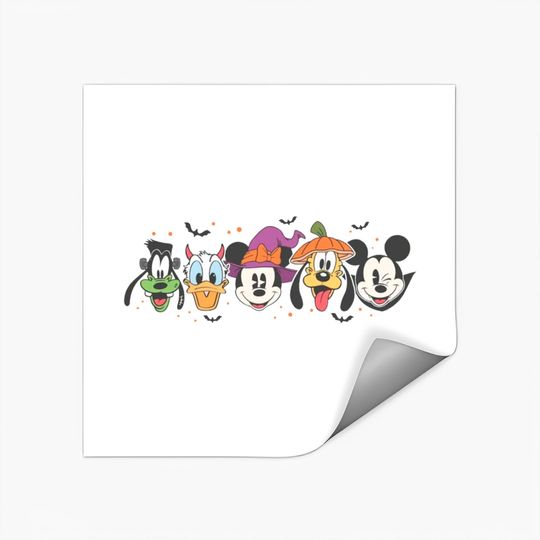 Disney Characters Halloween Stickers, Vintage Disney Halloween Retro