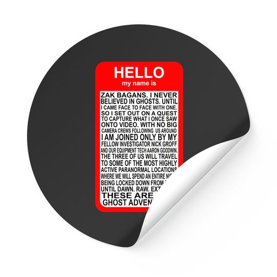 Zak Bagans Large Nametag - Ghost Adventures - Stickers