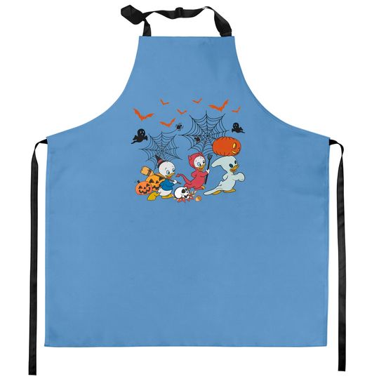 Disney Characters Halloween Kitchen Aprons, Huey Dewey, and Louie, Disney Trip 2022, Spooky Season, Scary Pumpkin Kitchen Aprons, Little Duck, Cute Fall Kitchen Aprons