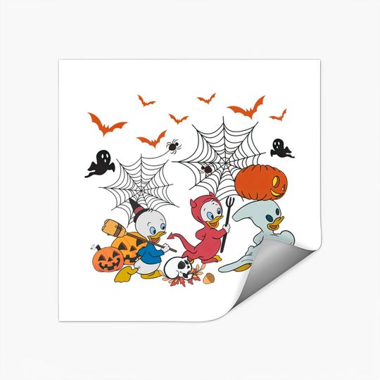 Disney Characters Halloween Stickers, Huey Dewey, and Louie, Disney Trip 2022, Spooky Season, Scary Pumpkin Stickers, Little Duck, Cute Fall Stickers