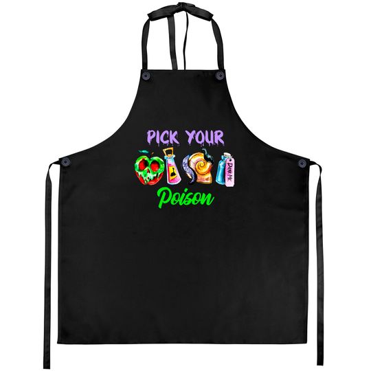 Pick Your Poison Aprons, Disney Villain Aprons, Halloween Aprons
