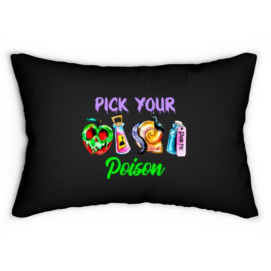 Pick Your Poison Lumbar Pillows, Disney Villain Lumbar Pillows, Halloween Lumbar Pillows