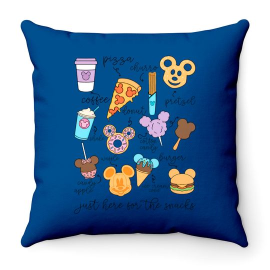 Disney Snack Throw Pillows I'm Here For The Snacks Throw Pillows