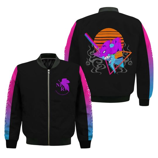 Evangelion Vaporwave Bomber Jacket